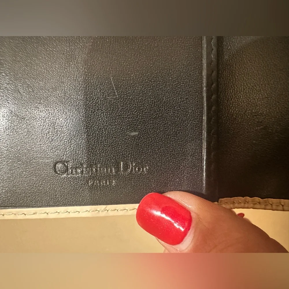 Dior trotter long wallet blue/cream #1 w/added unbranded chain